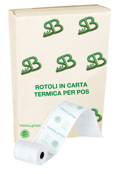 ROTOLO CARTA TERMICA PER REGISTRATORE DI CASSA -57X30 MT - CARTONE